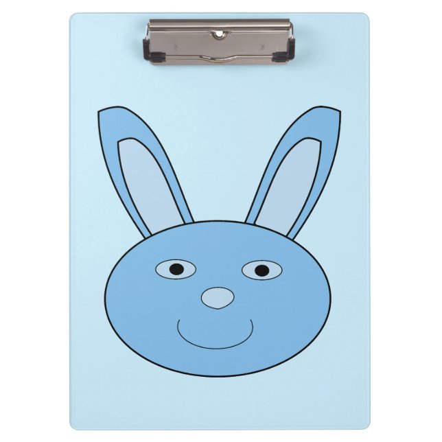 Blauer Hase Bunny Gesicht Frühling Ostern Klemmbrett (Vorderseite)