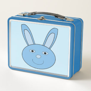 Blauer Hase Bunny Gesicht Frühling Ostern Metall Brotdose