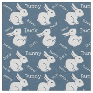 Blauer Hasen-Duck-Illusion Kindererbe Stoff