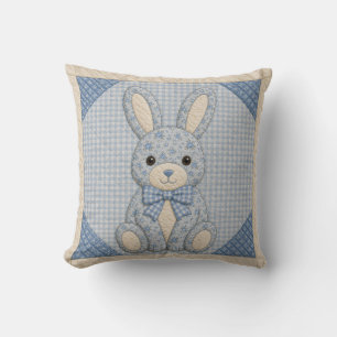 Blauer Hasenquilt Kissen