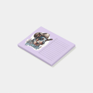 Blauer Heeler Cowboy Hund Punny Howldy Rindfleisch Post-it Klebezettel