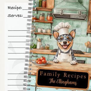 Blauer Heeler Hund Koch Spiral Rezeptbuch Notizbuch