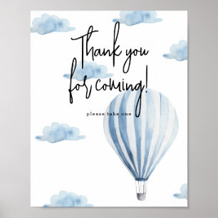 Blauer Heißluftballon - Vielen Dank für Ihr Kommen Poster