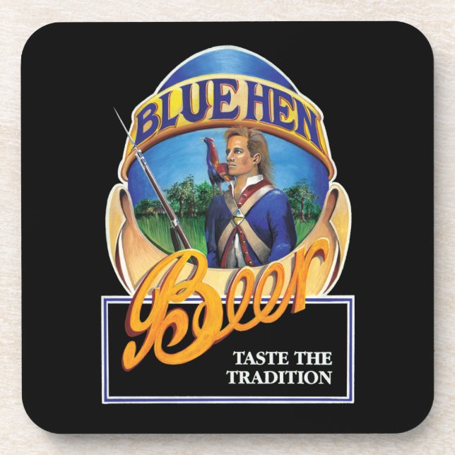 Blauer Henne-Bier-Korken-Rückseiten-Untersetzer - Untersetzer (Vorderseite)