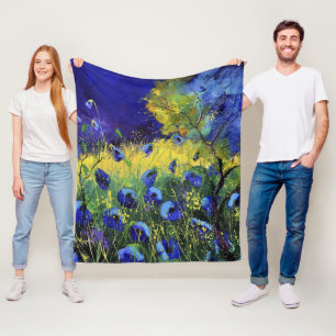 Blauer Herbst, Kunst Fleecedecke