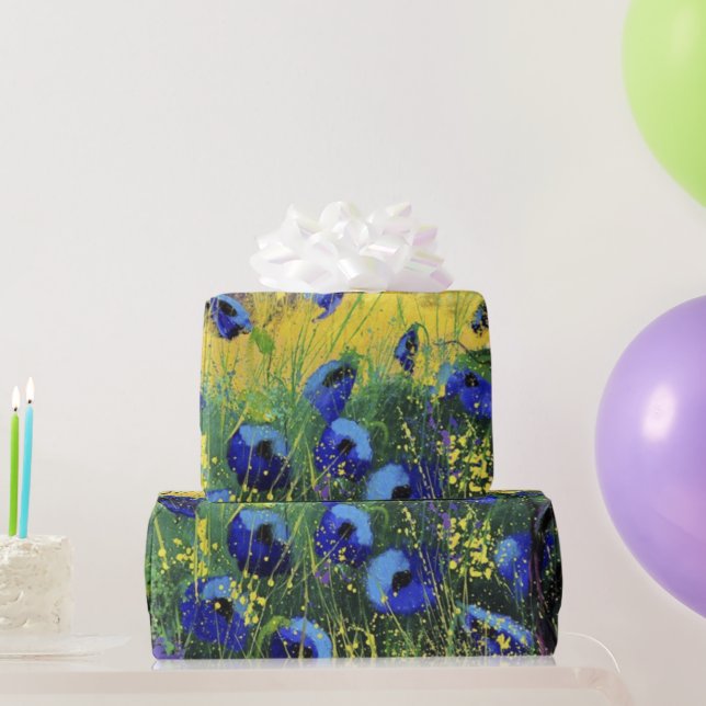 Blauer Herbst, Kunst Geschenkpapier (Partygeschenke)