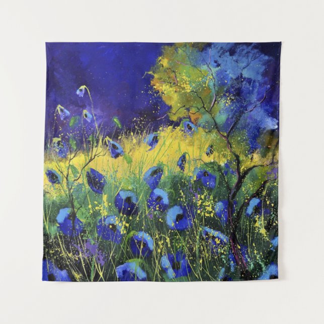 Blauer Herbst, Kunst Wandteppich (Vorderseite)