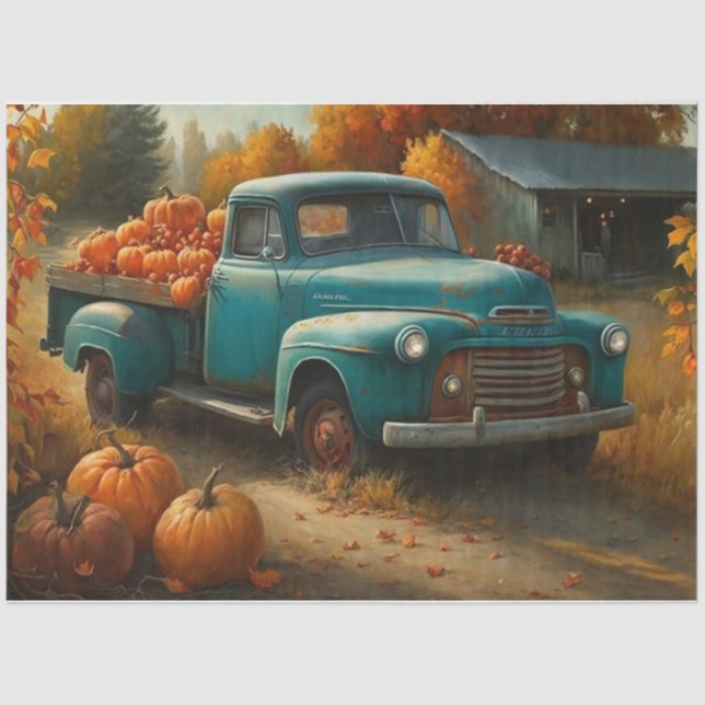 Blauer Herbst Seidenpapier (Vorderseite)