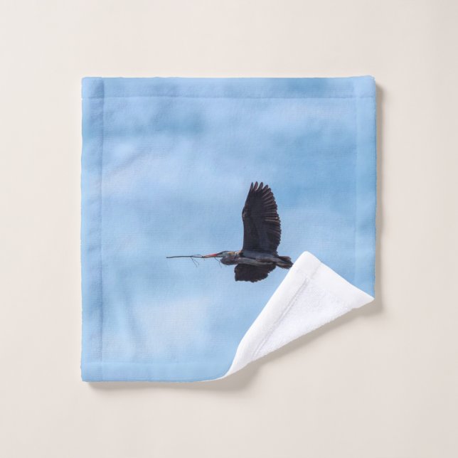 Blauer Heron Wash Tuch (Waschlappen)