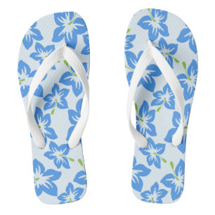 Blauer Hibiskus, Blaue Blumen, Blumenmuster Flip Flops