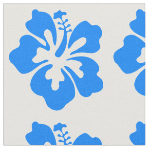 Blauer Hibiskus-Blumen-Druck Stoff