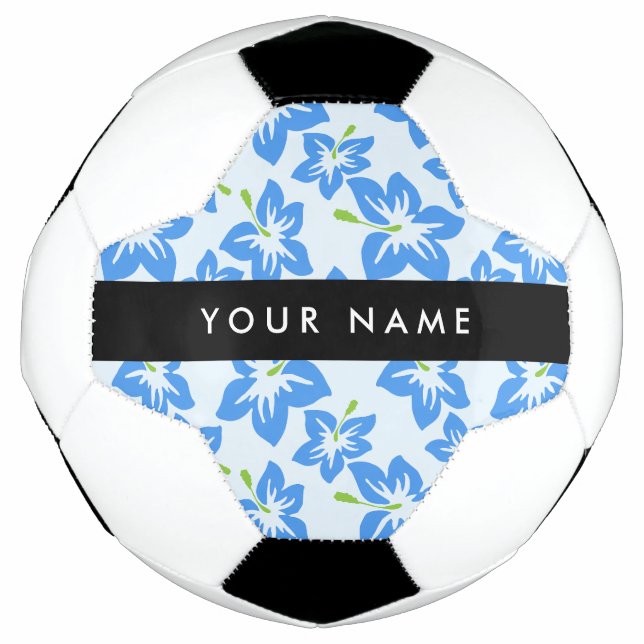 Blauer Hibiskus, Blumen, Ihr Name Fußball (Vorderseite)