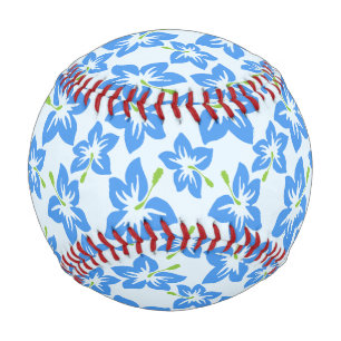 Blauer Hibiskus, Blumen, Muster von Blume Baseball