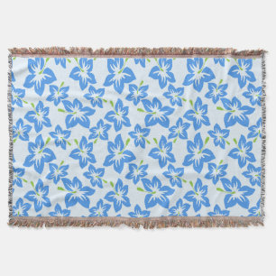 Blauer Hibiskus, Blumen, Muster von Blume Decke