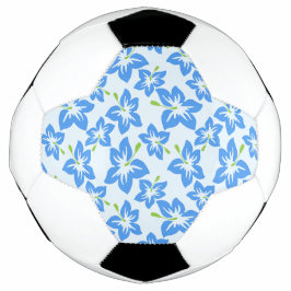 Blauer Hibiskus, Blumen, Muster von Blume Fußball