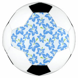 Blauer Hibiskus, Blumen, Muster von Blume Fußball