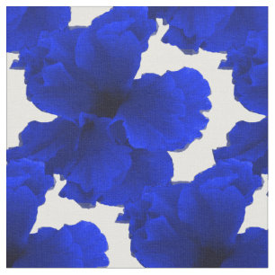 Blauer Hibiskus-Blumendruck Stoff