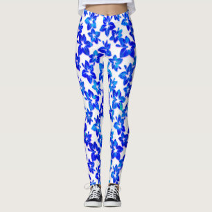 blauer Hibiskus - Leggings