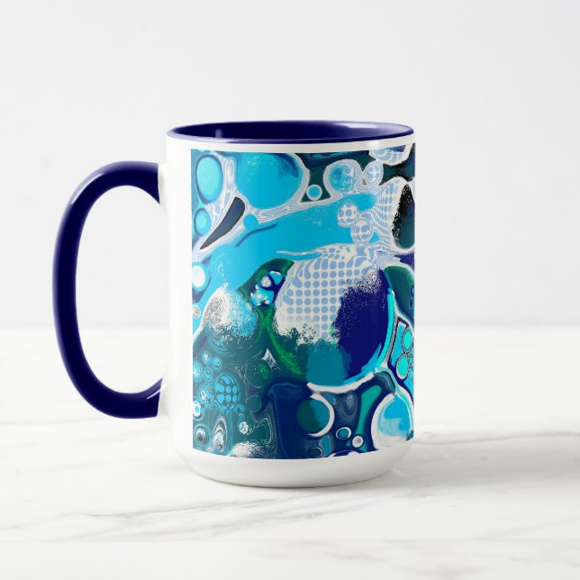 Blauer Himmel Abstrakte Kunst Tasse (Links)