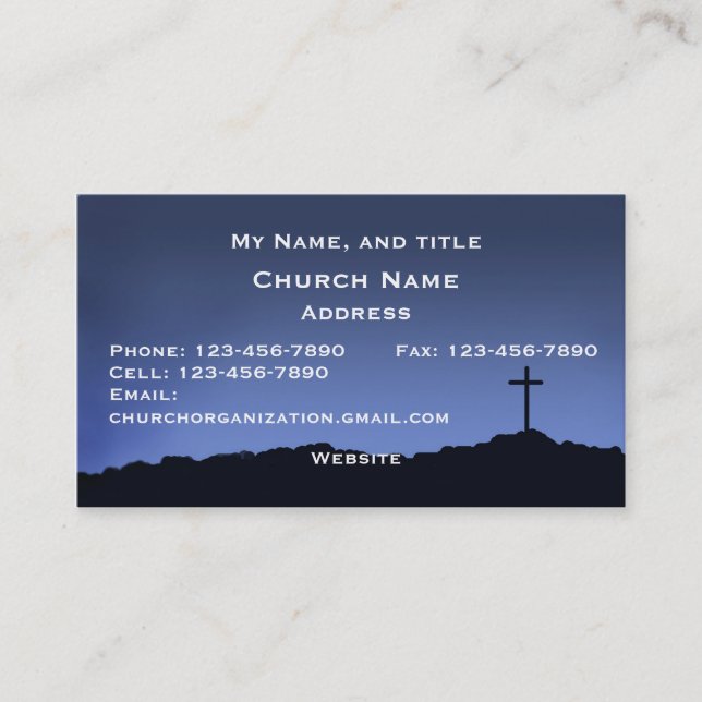 Blauer Himmel der Kirche/der religiösen Visitenkarte (Vorderseite)
