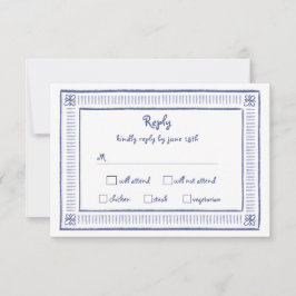 Blauer Himmel, gespielt von Hand gezeichnete Hochz RSVP Karte