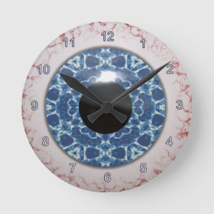 Blauer Himmel Halloween Fun Clock Runde Wanduhr