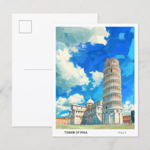 Blauer Himmel im Turm von Pisa Italien Postkarte