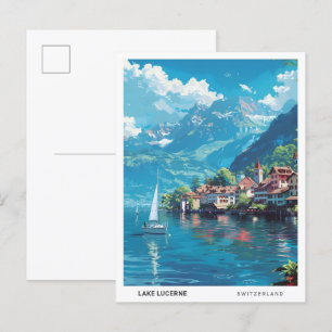 Blauer Himmel im Vierwaldstättersee - Schweiz Postkarte