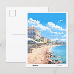 Blauer Himmel in Cannes Frankreich Vintage Reise Postkarte