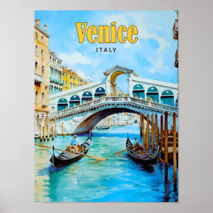 Blauer Himmel in Venedig Italien Vintage Reise  Poster