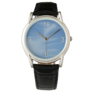 Blauer Himmel mit Abstrakten Wolken-Foto Armbanduhr