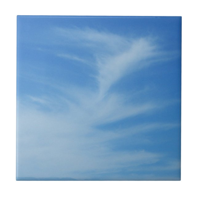 Blauer Himmel mit Abstrakten Wolken-Foto Fliese (Vorderseite)