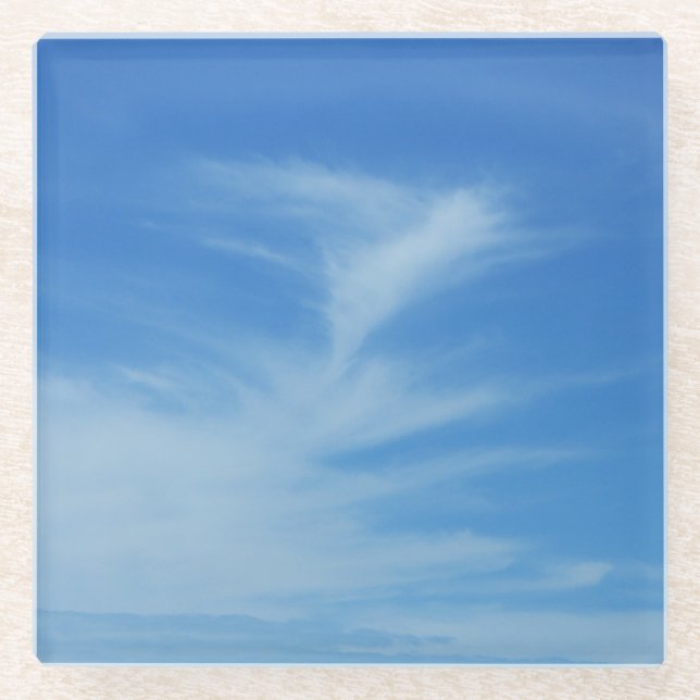 Blauer Himmel mit Abstrakten Wolken-Foto Glasuntersetzer (Vorderseite)