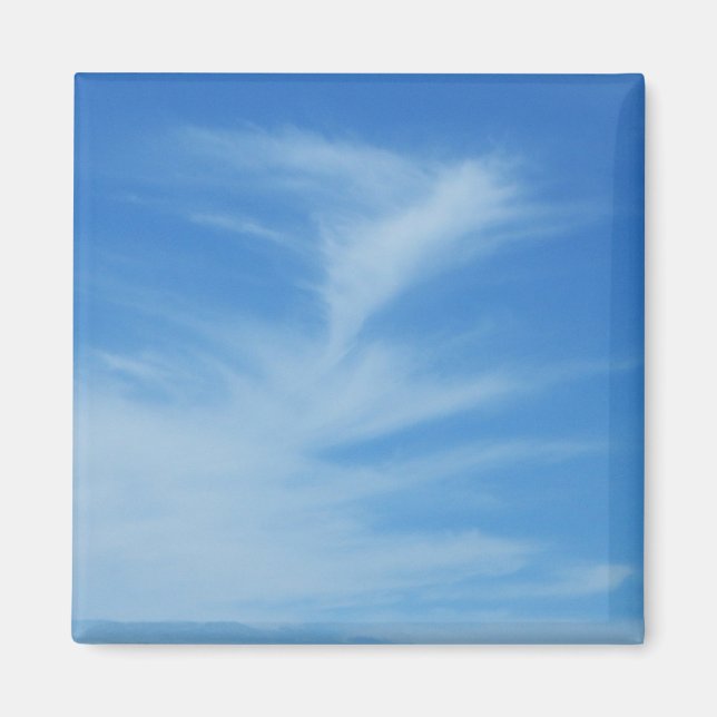 Blauer Himmel mit Abstrakten Wolken-Foto Magnet (Vorne)