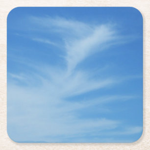 Blauer Himmel mit Abstrakten Wolken-Foto Rechteckiger Pappuntersetzer
