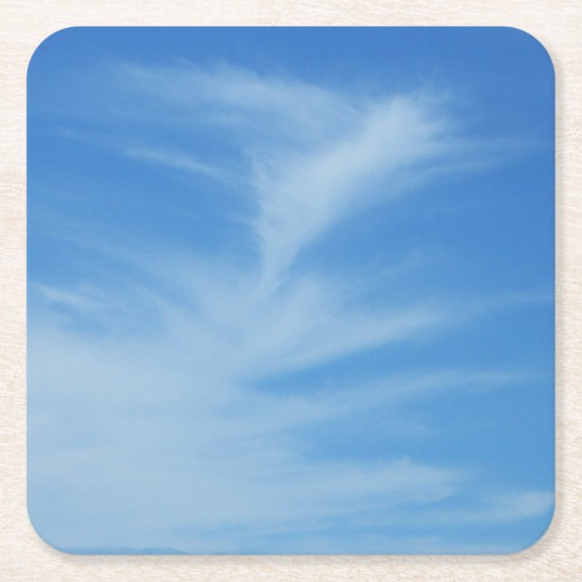 Blauer Himmel mit Abstrakten Wolken-Foto Rechteckiger Pappuntersetzer (Vorderseite)
