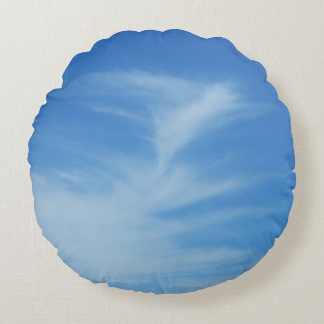 Blauer Himmel mit Abstrakten Wolken-Foto Rundes Kissen (Vorderseite)