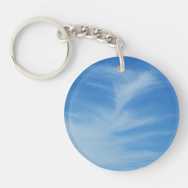 Blauer Himmel mit Abstrakten Wolken-Foto Schlüsselanhänger (Vorderseite)