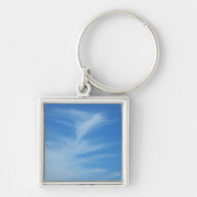 Blauer Himmel mit Abstrakten Wolken-Foto Schlüsselanhänger (Vorne)