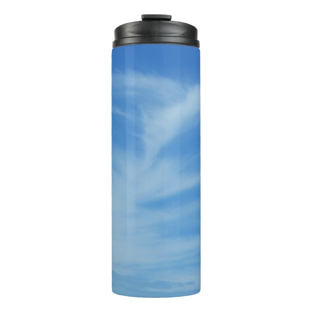 Blauer Himmel mit Abstrakten Wolken-Foto Thermosbecher (Vorderseite)
