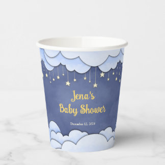 Blauer Himmel mit Stars - Pappbecher