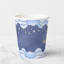 Blauer Himmel mit Stars - Pappbecher