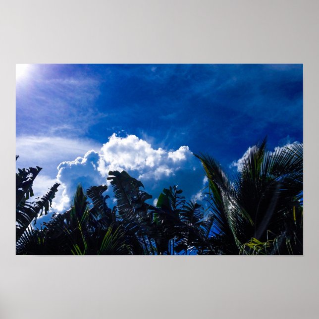 Blauer Himmel mit Wolken Poster (Vorne)