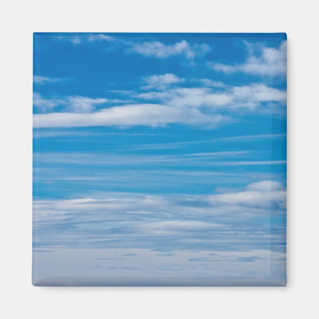 Blauer Himmel mit Wolkenkratzern Magnet (Vorne)