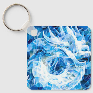 Blauer Himmel-Mosaik-Drache Schlüsselanhänger
