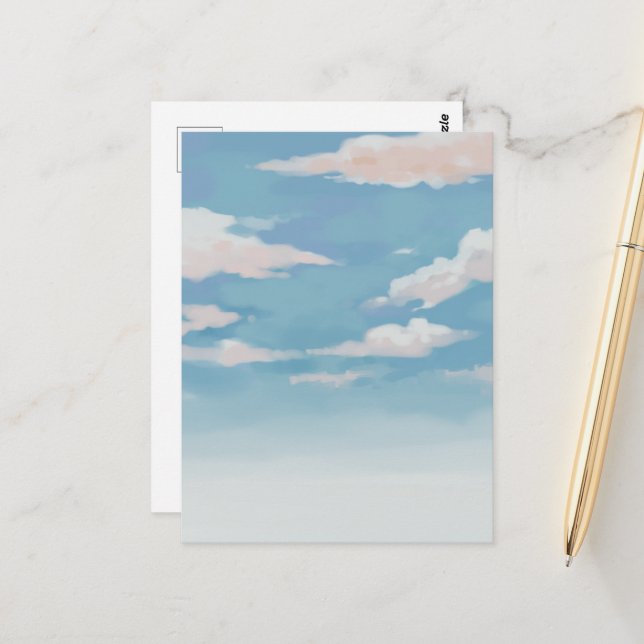 Blauer Himmel Postkarte (Vorderseite/Rückseite Beispiel)