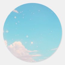 Blauer Himmel runder Aufkleber