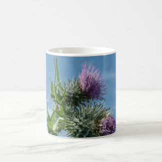 Blauer Himmel-schottische Distel-Kaffee-Tasse Kaffeetasse