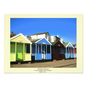 Blauer Himmel und englisches Foto am Meer