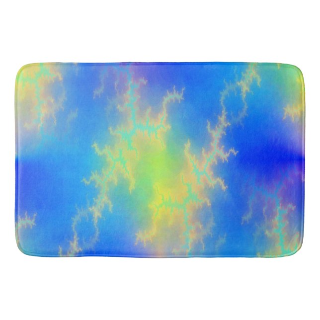 Blauer Himmel und goldgelbe Blitze Badematte (Vorderseite)